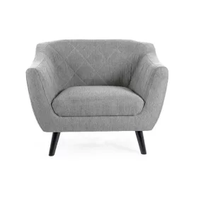   Molly Brego Skandináv Fotel Szürke Kárpittal Wenge Lábakkal