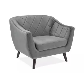 Molly Velvet Bársony Fotel Szürke Wenge Steppelt