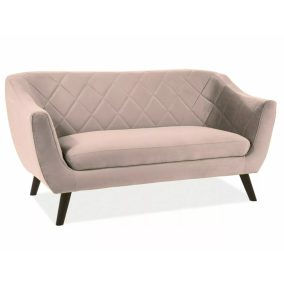 Molly Elegance Kétszemélyes Bársony Kanapé Bézs Steppelt