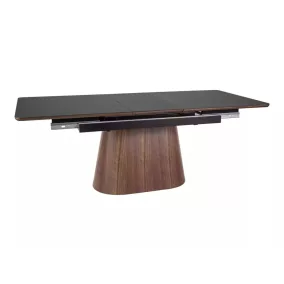 Monaco Kinyitható Kerámia Étkezőasztal Matt Fekete/Dió