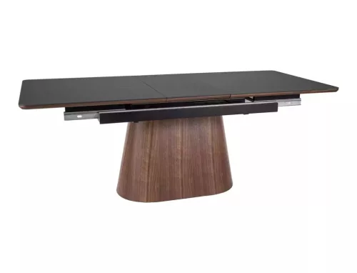 Monaco Kinyitható Kerámia Étkezőasztal Matt Fekete/Dió