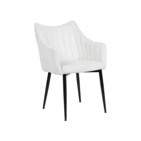   Monte Fjord Kordzsövet Étkezőszék Krémfehér Fekete Vázzal