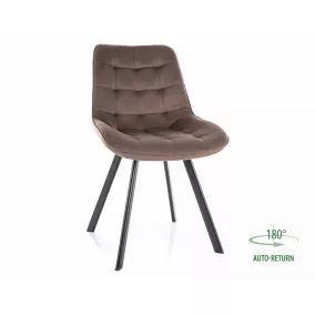   Monti Velvet Cappuccino Bársony Étkezőszék Fekete Fém Lábakkal