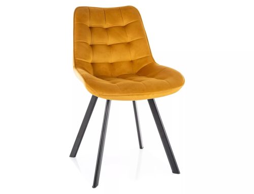 Monti Velvet Bársony Étkezőszék Curry Sárga Steppelt
