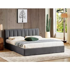 Montreal Velvet Tárolós Bársony Franciaágy Szürke