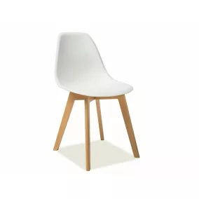 Moris Skandináv PP Műanyag Szék Bükkfa Fehér Modern
