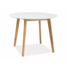 Mosso II Kerek MDF Étkezőasztal Fehér Tölgy Skandináv