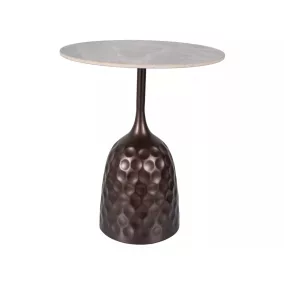   Mutti Kerek Dohányzóasztal Kerámia Márványhatású Szürke Antik Bronz