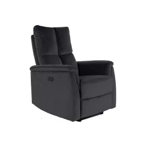 Neptun Velvet Elektromos Relax Fotel Fekete Bársony USB