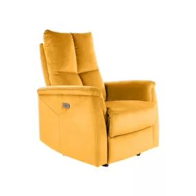 Neptun Velvet Elektromos Relax Fotel Curry Bársony USB