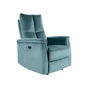   Neptun Velvet Elektromos Relax Fotel Bársony Zöld USB-csatlakozóval