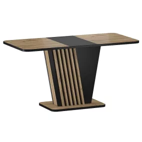   Nevio Artisan Kihúzható Étkezőasztal Laminált Tölgy-Fekete Modern