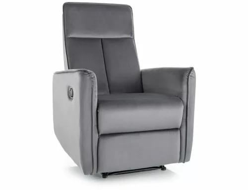 Nikos Velvet Kinyitható Bársony Relax Fotel Szürke