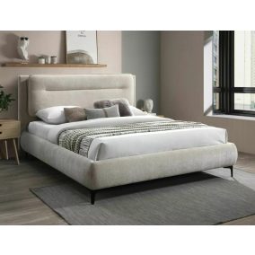 Nikozja Raven Kárpitozott Franciaágy Sötét Bézs