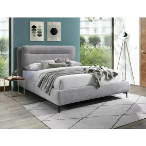   Nikozja Raven Kárpitozott Franciaágy Világosszürke Szövet 160x200