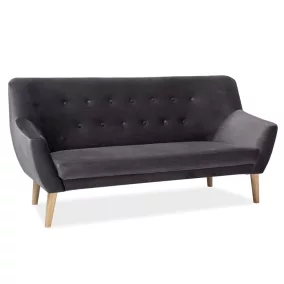 Nordic Elegance Háromszemélyes Bársony Kanapé Szürke