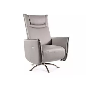   Notos Elektromos Műbőr Relax Fotel Szürke USB-csatlakozóval