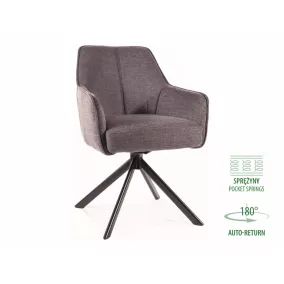   Notti Brego Forgó Szék Sötétszürke Szövet Fekete Fém Vázzal