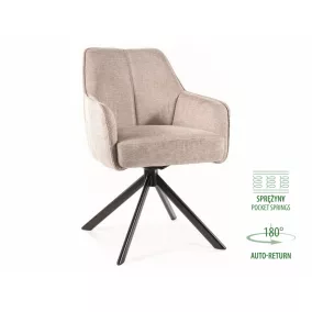 Notti Brego Forgó Szék Bézs Szövet Fekete Fém Vázzal