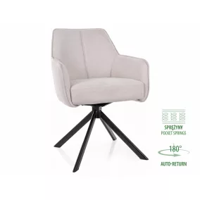   Notti Brego Forgó Étkezőszék Világos Bézs Szövet Fekete Fém Vázzal