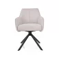   Notti Brego Forgó Étkezőszék Világos Bézs Szövet Fekete Fém Vázzal