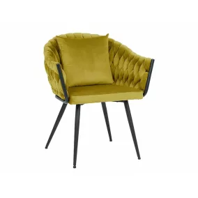 Nuvo Velvet Curry Bársony Étkezőszék Fekete Fém Vázzal