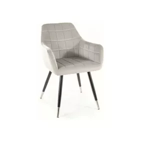   Nuxe Velvet Prémium Bársony Étkezőszék Világosszürke Steppelt