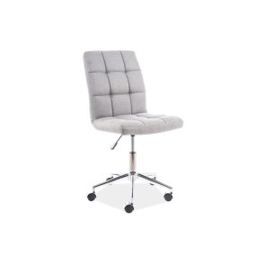 Q-020 Forgó Irodai Szék Szövet Szürke Króm Vázzal
