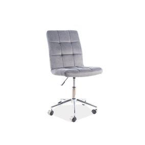 Q-020 Velvet Forgószék Szürke Bársony Króm