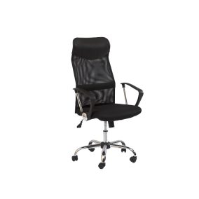 Q-025 Ergonomikus Hálós Irodai Szék Fekete Króm TILT