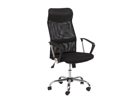 Q-025 Ergonomikus Hálós Irodai Szék Fekete Króm TILT