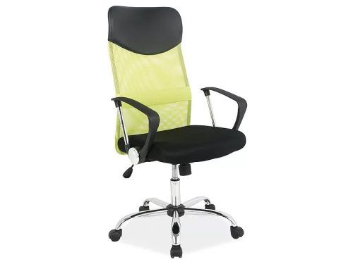 Q-025 Ergonomikus Hálós Forgószék Fekete-Zöld Króm TILT