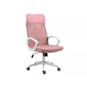   Q-026 Rózsaszín Hálós Ergonomikus Forgószék Fehér Vázzal