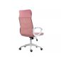 Q-026 Rózsaszín Hálós Ergonomikus Forgószék Fehér Vázzal
