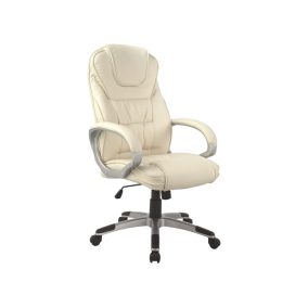   Q-031 Ergonomikus Műbőr Forgószék Bézs TILT Mechanikával