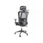 Q-080 Ergonomikus Hálós Forgószék Fejtámlával Fekete