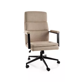   Q-090 forgó irodai fotel sötét bézs szövet kárpittal TILT mechanizmussal