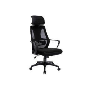 Q-095 Ergonomikus Hálós Forgószék Fejtámlával Fekete