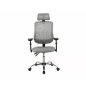 Q-118R Ergonomikus Hálós Forgószék Szürke Állítható Fejtámlával