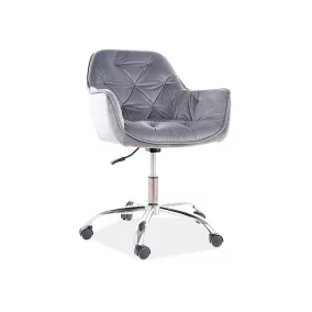 Q-190 Velvet Forgószék Szürke Bársony Króm