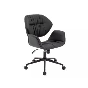 Q-214 Ergonomikus Műbőr Forgószék Fekete TILT
