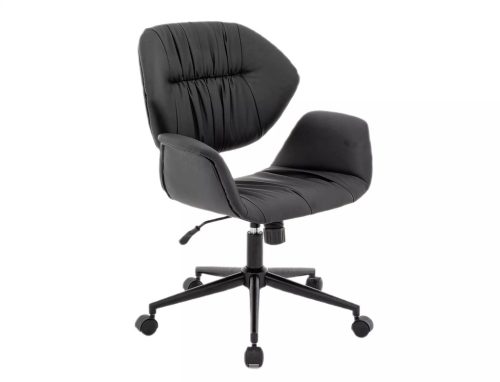Q-214 Ergonomikus Műbőr Forgószék Fekete TILT