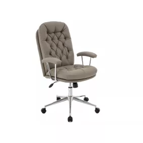 Q-288 Elegance Tűzött Műbőr Forgószék Szürke Króm