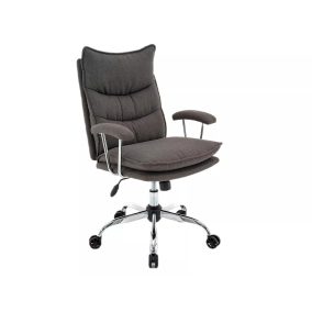 Q-289 Ergonomikus Szövet Forgószék Szürke Króm TILT