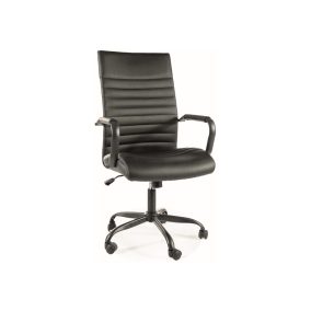 Q-306 Ergonomikus Műbőr Forgószék Fekete TILT