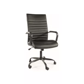 Q-306 Ergonomikus Műbőr Forgószék Fekete TILT