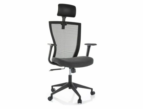 Q-328H Ergonomikus Hálós Forgószék Fekete Fejtámlával