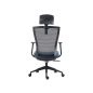 Q-328H Ergonomikus Hálós Forgószék Kék-Fekete Fejtámlával