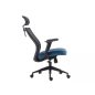 Q-328H Ergonomikus Hálós Forgószék Kék-Fekete Fejtámlával