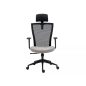 Q-328H Ergonomikus Hálós Forgószék Szürke-Fekete Állítható Fejtámlával